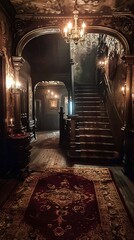 Gothic Mansion Mystery Candlelit Rooms and Secret Passages Perfect for a Thrilling Movie Set