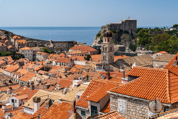 Fototapeta premium A View of Dubrovnik City With a Fort Lovrijenac in the Background, Croatia