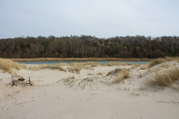 lake formed on the site of a quarry on the Baltic coast
