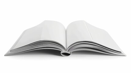 An open magazine with blank pages