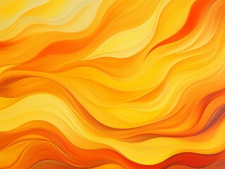 Abstract painting bright yellow, orange red colors.