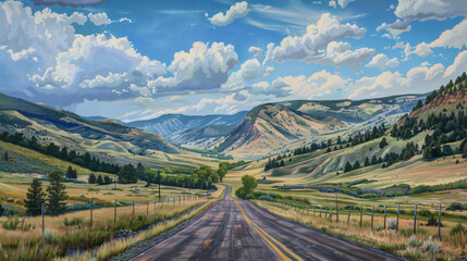 US 287 rd  Cameron Montana background home from Yellowstone