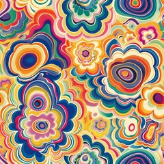 Psychedelic style graphic patterns