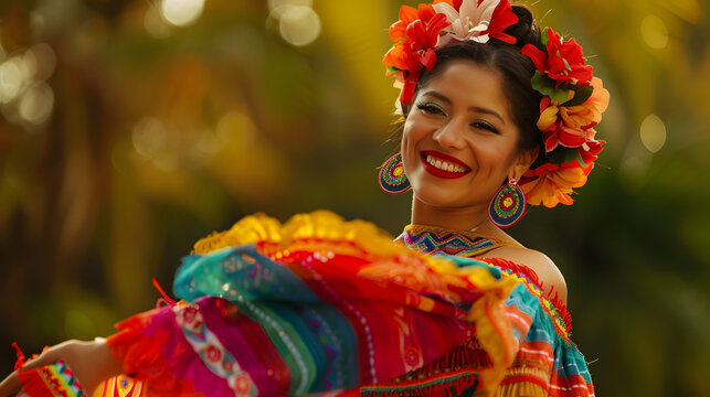 modern mexican woman dancing