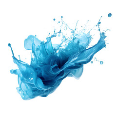 Blue color floating beautiful splash, water splash, isolated splash