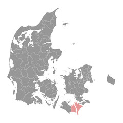 Guldborgsund Municipality map, administrative division of Denmark. Vector illustration. - obrazy, fototapety, plakaty