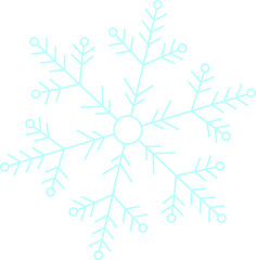 Cute cartoon snowflake. Isolated object