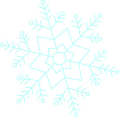 Cute cartoon snowflake. Isolated object
