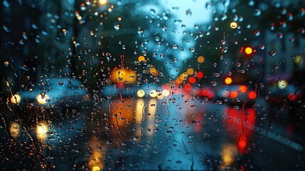 Dancing Raindrops: Cars Waltzing Down the Street. Generative AI - obrazy, fototapety, plakaty