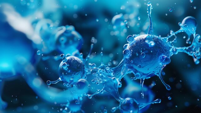 3D background of fluorescent nanorobots dispersed in laboratory water