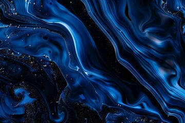 A blue and white swirl pattern with a lot of stars - obrazy, fototapety, plakaty