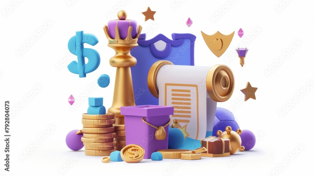 Aufkleber isolated 3d illustration of payment confirmation bill with a list of a payment made. finance transac