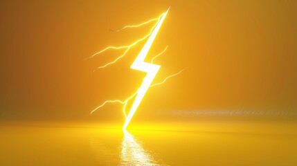 Lightning flash, lightning strike, lightning bolt storm charges, electric shock, blitz strike digital element. Discount, bright idea concept. 3D illustration. - obrazy, fototapety, plakaty