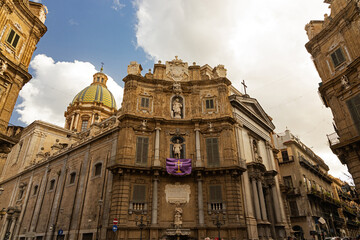 Quattro Canti square in Palermo in Sicily