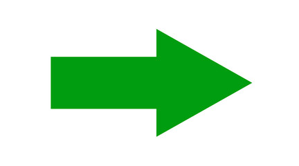 Green one arrow icon, Green color arrow indicator Symbol
