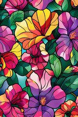 Fototapeta premium seamless pattern with flowers