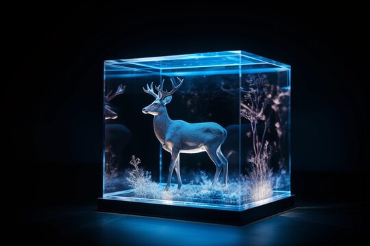 deer in the hologram, wildlife AI Generate