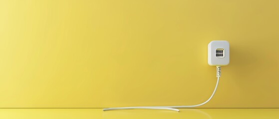 An electric plug on a pastel yellow background. 3D rendering