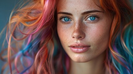 women with dyed colorful  hair