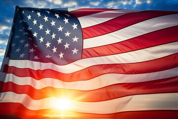 American Flag Close Up for Memorial Day or 4th of July. Memorial Day. Veterans day. USA independence day