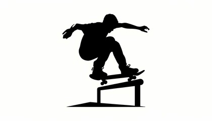 Fototapeta na wymiar Boy having fun playing skateboard