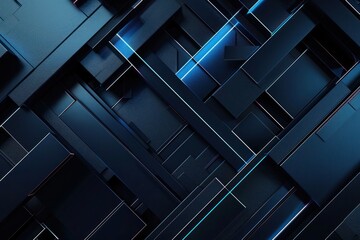 Abstract modern high-tech black blue background.