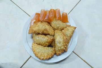 Indonesian Food - Jalangkote on a plate, this is a typical dish from the South Sulawesi region