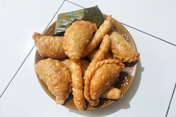 Indonesian Food - Jalangkote on a plate, this is a typical dish from the South Sulawesi region