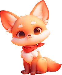 Naklejka premium Baby fox, cute, character,