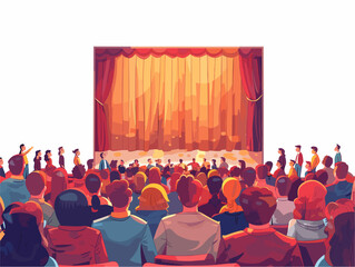 Small-Town Theater's Captivating Stage: A Vibrant Tapestry of Passion, Dedication, and Community Spirit Uniting Actors and Audience Through the Power of Animated Illustrations