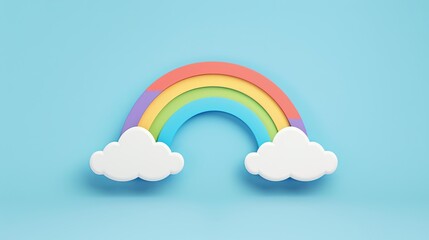 Joyful Rainbow Bridges Clouds in Childlike Wonder