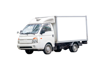 Mock-up white delivery van, Cargo van delivery truck vehicle template mockup