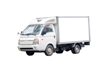 Mock-up white delivery van, Cargo van delivery truck vehicle template mockup