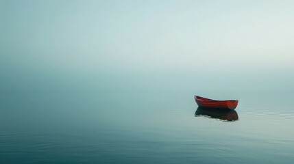 A solitary boat adrift on a calm sea, symbolizing the feeling of being adrift in a sea of uncertainty.