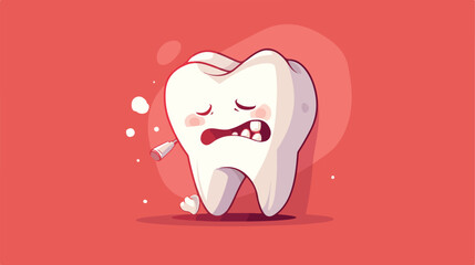 Toothache Line Icon. Oral Healthcare Problem Tooth