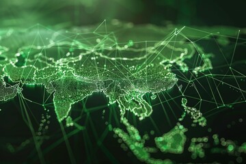 Global Network Choice: Digital World Map Illustration global network and connectivity symbolizing making the right choice