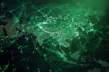 Global Network Choice: Digital World Map Illustration global network and connectivity symbolizing making the right choice