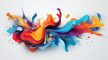Vibrant and Fluid Abstract Art Illustration with Dynamic Waves - obrazy, fototapety, plakaty