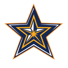 Obraz premium Vintage Star Icon: Abstract Vector Design with Retro Travel Elements on White Background