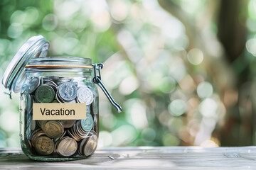 A jar brimming with coins - marked "Vacation Fund" - stands as a cheerful reminder of the joys found in saving for personal rewards and experiences