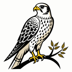 illustrate-a-vector-outline-of-a-falcon-on-the-tre 