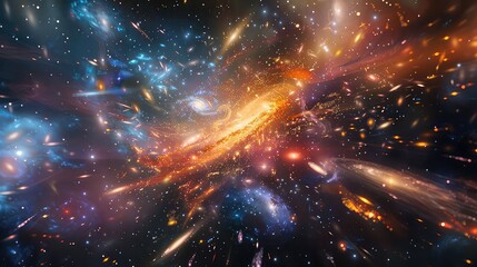 A stunning composite image of a distant galaxy cluster, with hundreds of galaxies swirling together...