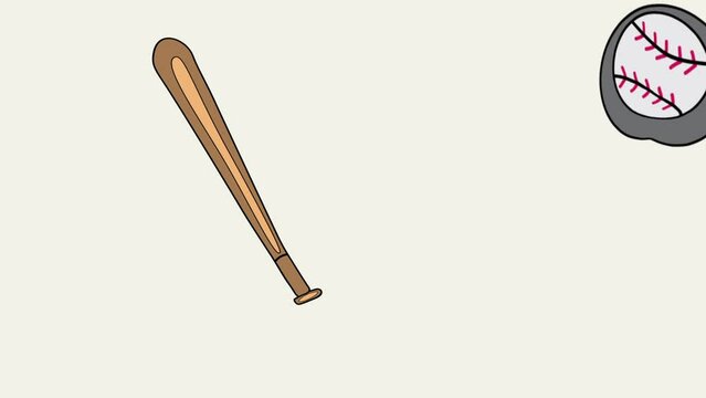 Animation of baseball bat hitting a ball.