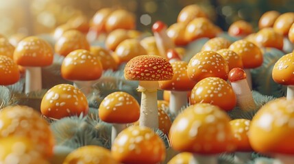 Microdosing Concept: Capsule with Crushed Amanita Mushrooms on Bright Background