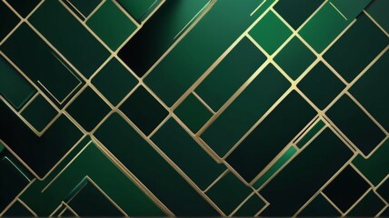 Abstract Green Geometric Art Background with Intricate Design Elements