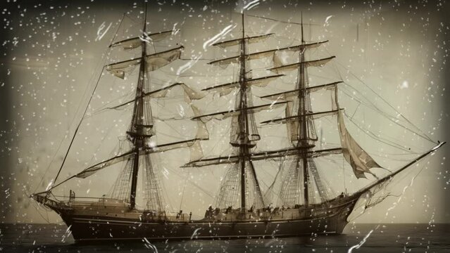 kapal layar kuno berlayar