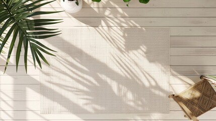 Blank mockup of a set of waterresistant floor mats for a beach house. .