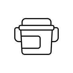 Glue bucket outline icons, minimalist vector illustration ,simple transparent graphic element .Isolated on white background