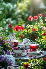 Fototapeta premium berry tea in a cup. Selective focus.