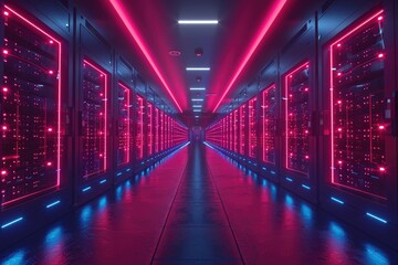 Fototapeta premium A high-security data center storing vast amounts of cryptocurrency, the vault of the future